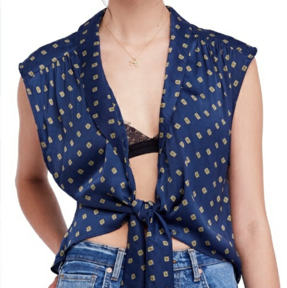 FREE PEOPLE Satin Blouse